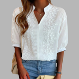 Ella | Elegant White Blouse with Puff Sleeves