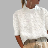 Carla | With Embroidered High Collar Blouse