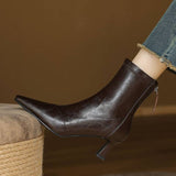 Stella | Elegant Heeled Leather Ankle Boots