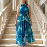 Ruby | Midi Dress with Gathered Halter Neck