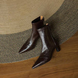 Stella | Elegant Heeled Leather Ankle Boots