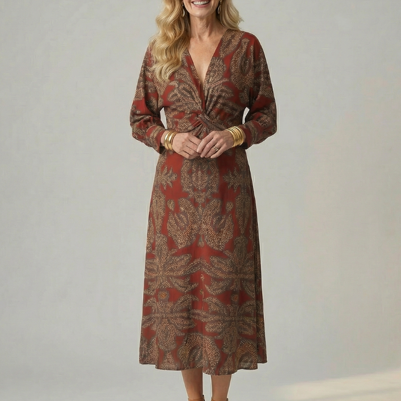 Moon | Natural Wrap Midi Dress