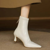 Stella | Elegant Heeled Leather Ankle Boots