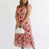 Lilac | Floral Print Flared Midi Dress