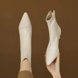 Stella | Elegant Heeled Leather Ankle Boots