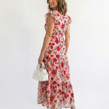 Lilac | Floral Print Flared Midi Dress