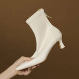 Stella | Elegant Heeled Leather Ankle Boots