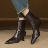 Stella | Elegant Heeled Leather Ankle Boots