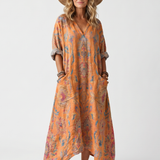 Sophie | Printed Midi Dress with Pockets