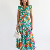 Lilac | Floral Print Flared Midi Dress