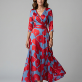 Celine | Midi Wrap Dress with Collar