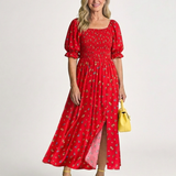 Delphine | Puff Sleeve Midi Dress