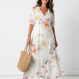 Pauline | Midi Floral Ruffled Dress