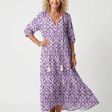 Poms | Printed Midi Dress with