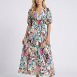 Waist | Short Sleeve Midi Dress with