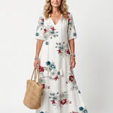 Poms | Midi Floral Dress with