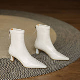 Stella | Elegant Heeled Leather Ankle Boots