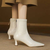 Stella | Elegant Heeled Leather Ankle Boots