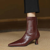 Stella | Elegant Heeled Leather Ankle Boots