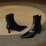 Stella | Elegant Heeled Leather Ankle Boots