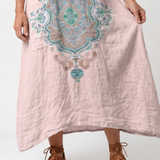 Mathilde | Embroidered Midi Dress with Pockets