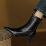 Stella | Elegant Heeled Leather Ankle Boots