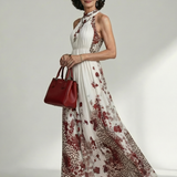 Orlune | White Pleated Maxi Dress