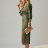 Moon | Natural Midi Wrap Dress