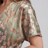 Coral | Abstract Print Midi Dress