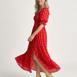 Delphine | Puff Sleeve Midi Dress