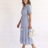 Dakato | Midi Dress with Short Sleeves