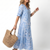 Poms | Midi Floral Dress with