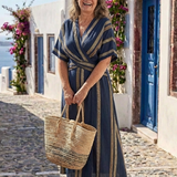 Saphira | Wrap Striped Midi Dress