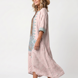 Mathilde | Embroidered Midi Dress with Pockets