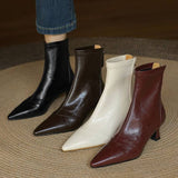 Stella | Elegant Heeled Leather Ankle Boots