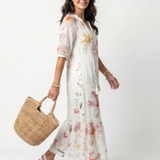 Pauline | Midi Floral Ruffled Dress