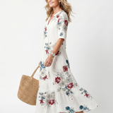 Poms | Midi Floral Dress with