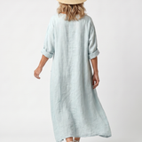 Claire | Embroidered Midi Dress with Pockets