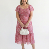Odette | Midi Floral Dress with Off-Shoulder