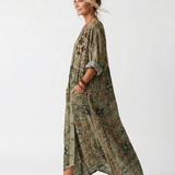 Monique | Buttoned Embroidered Midi Dress