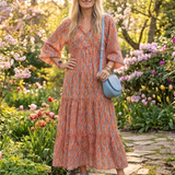 Amara | Geometric Print Midi Dress