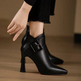 Buckle | Ankle Boots with Heel & Oversized