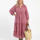 Arlette | Geometric Print Midi Dress