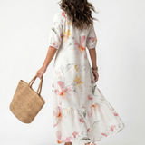 Pauline | Midi Floral Ruffled Dress