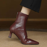 Stella | Elegant Heeled Leather Ankle Boots
