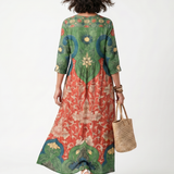 Amelie | Midi Floral Dress with Gathered