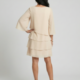 Della | Bell-Sleeve Knee-Length Dress
