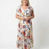 Savannah | Pleated Floral Midi Dress