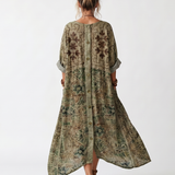 Monique | Buttoned Embroidered Midi Dress