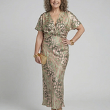 Coral | Abstract Print Midi Dress